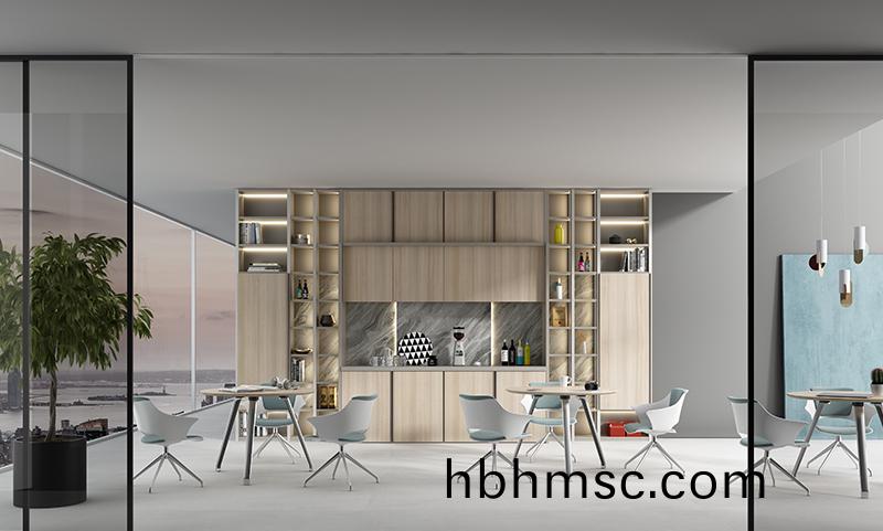 洽談(tan)區(qu)企業形(xing)象展示牆(qiang)櫃(gui)