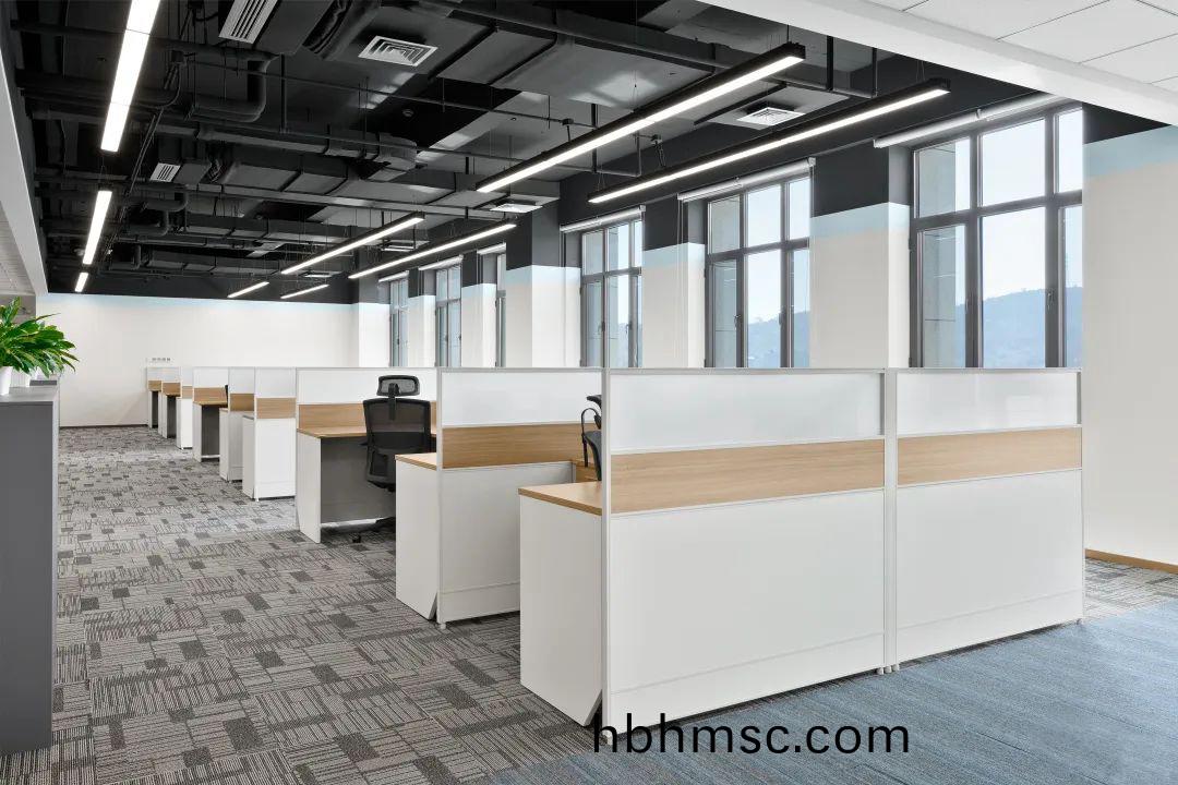 百(bai)洋(yang)醫藥(yao)集糰辦(ban)公樓傢(jia)具配(pei)套之員(yuan)工屏風(feng)工(gong)位(wei)